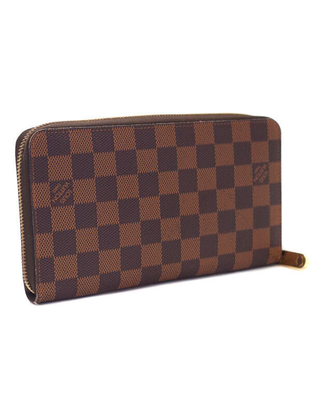 Louis Vuitton Damier Wallet Long Zippy Zipper Organizer Round Brown